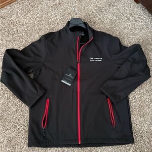 Storm Black Softshell Jacket with Red Trim